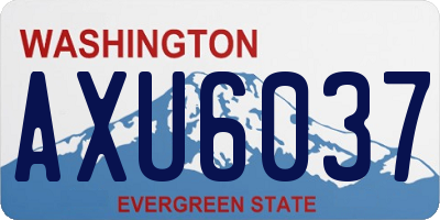 WA license plate AXU6037