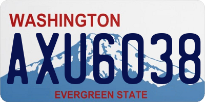 WA license plate AXU6038