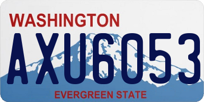 WA license plate AXU6053