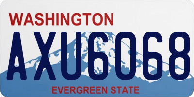 WA license plate AXU6068