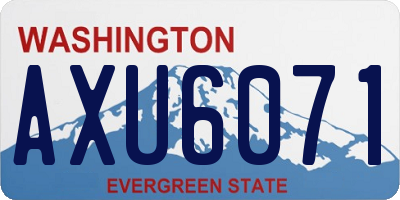 WA license plate AXU6071
