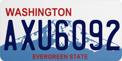 WA license plate AXU6092