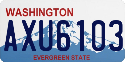 WA license plate AXU6103