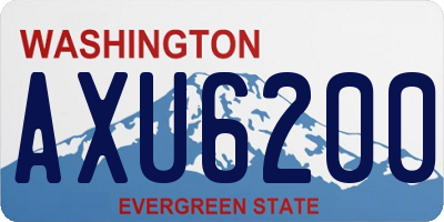 WA license plate AXU6200