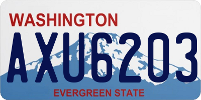 WA license plate AXU6203