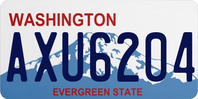 WA license plate AXU6204
