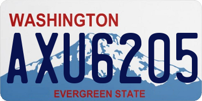 WA license plate AXU6205