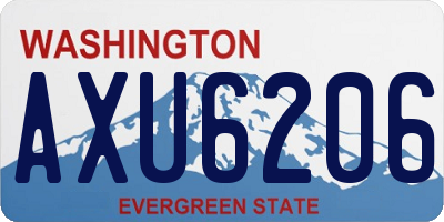 WA license plate AXU6206