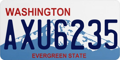 WA license plate AXU6235