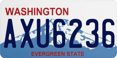 WA license plate AXU6236