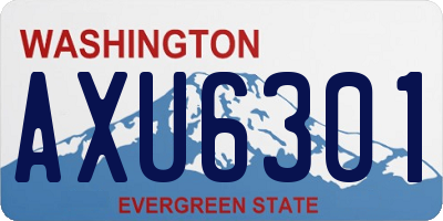 WA license plate AXU6301