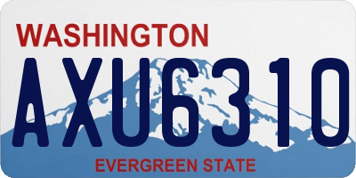 WA license plate AXU6310