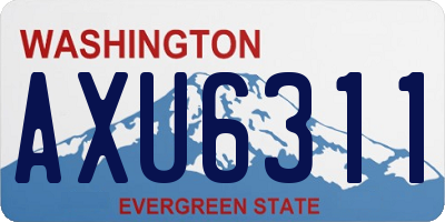 WA license plate AXU6311