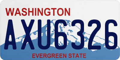 WA license plate AXU6326