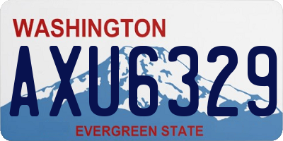 WA license plate AXU6329
