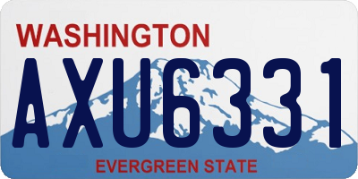 WA license plate AXU6331