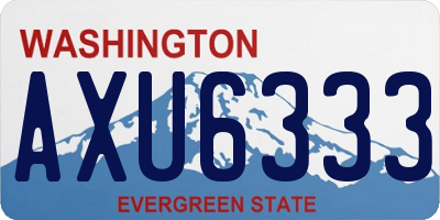 WA license plate AXU6333