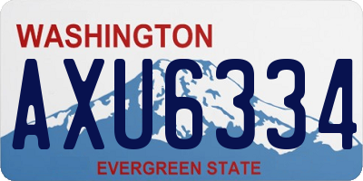 WA license plate AXU6334
