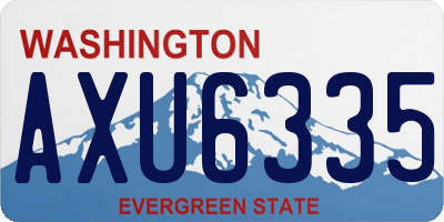 WA license plate AXU6335