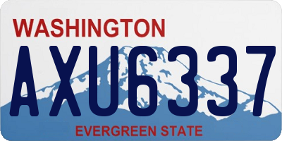 WA license plate AXU6337