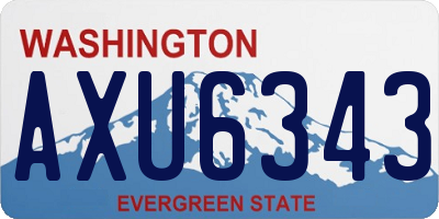 WA license plate AXU6343
