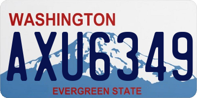 WA license plate AXU6349