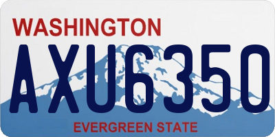 WA license plate AXU6350