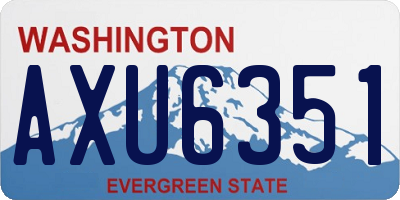 WA license plate AXU6351