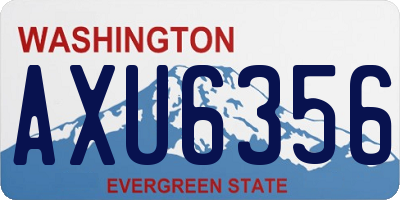 WA license plate AXU6356