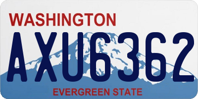 WA license plate AXU6362