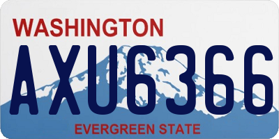 WA license plate AXU6366