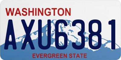 WA license plate AXU6381