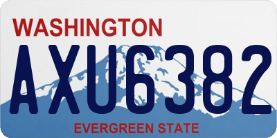 WA license plate AXU6382