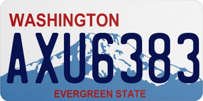 WA license plate AXU6383