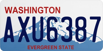 WA license plate AXU6387
