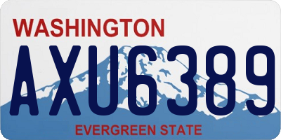 WA license plate AXU6389