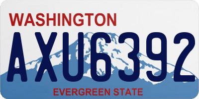 WA license plate AXU6392