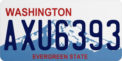 WA license plate AXU6393