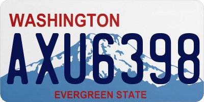 WA license plate AXU6398