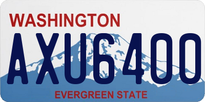 WA license plate AXU6400