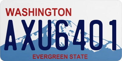 WA license plate AXU6401