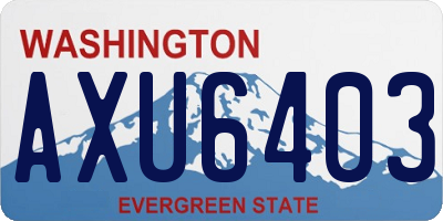 WA license plate AXU6403