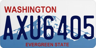 WA license plate AXU6405