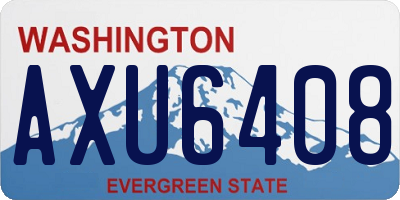 WA license plate AXU6408
