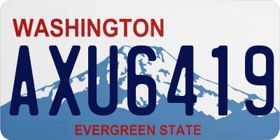 WA license plate AXU6419