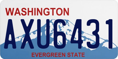 WA license plate AXU6431