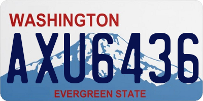WA license plate AXU6436