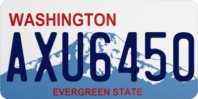 WA license plate AXU6450