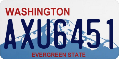 WA license plate AXU6451