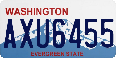 WA license plate AXU6455